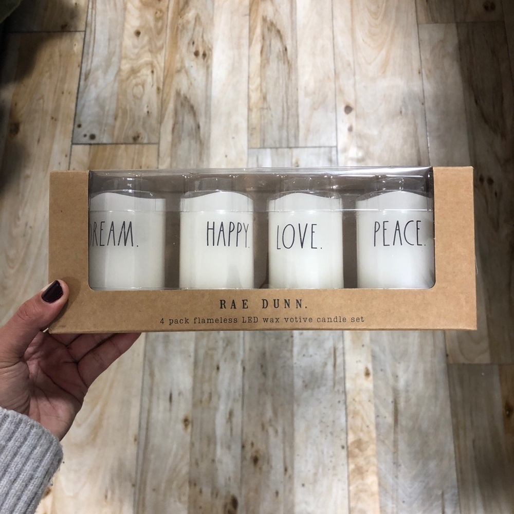 Rae Dunn flameless votive candle LED 4pc